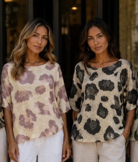 BIG LEOPARD FINE MESH KNIT