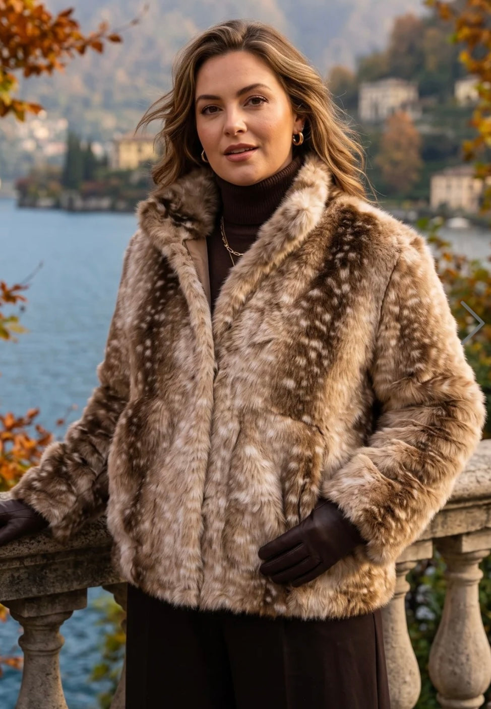 BAMBI PRINT FAUX-FUR JACKET