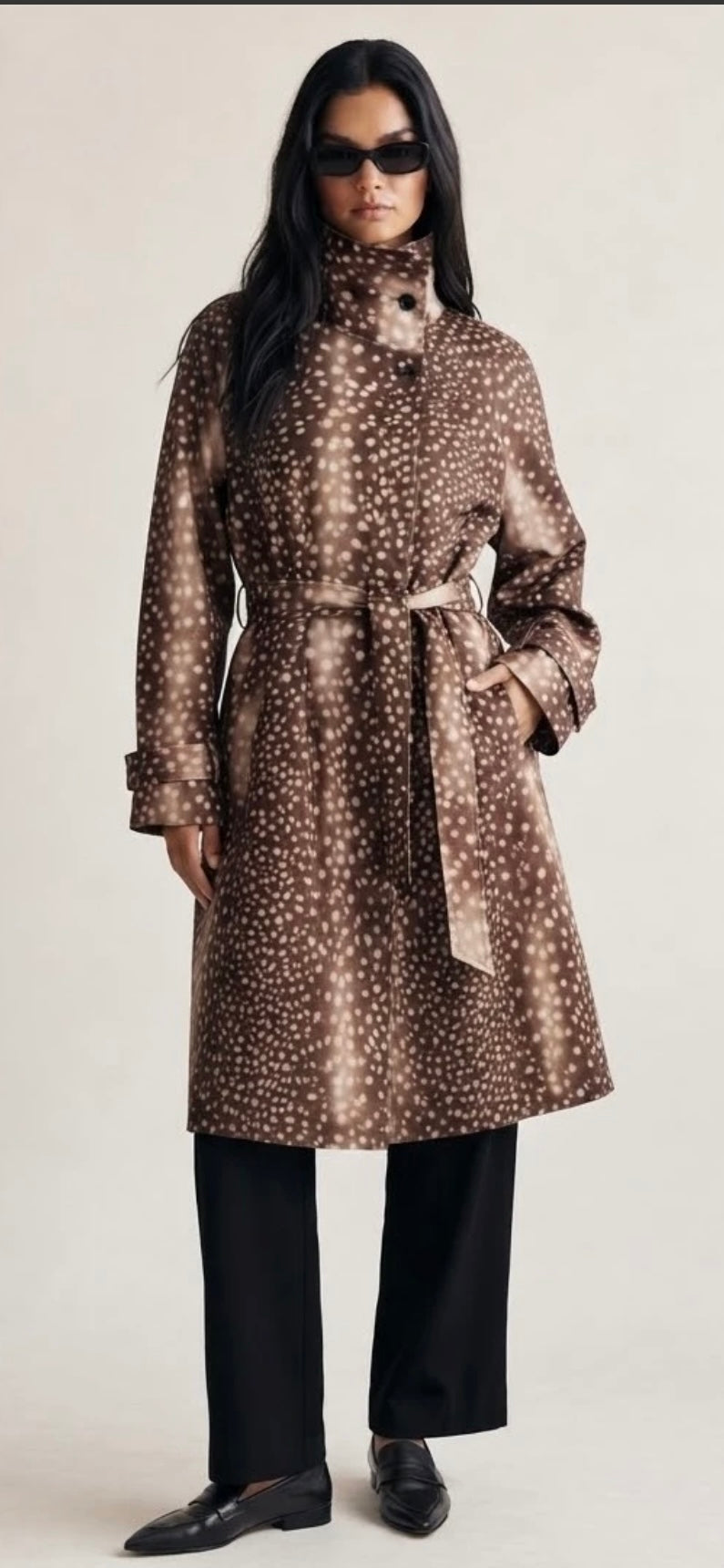 Bambi Funnel Neck Fur Overcoat size Large 16