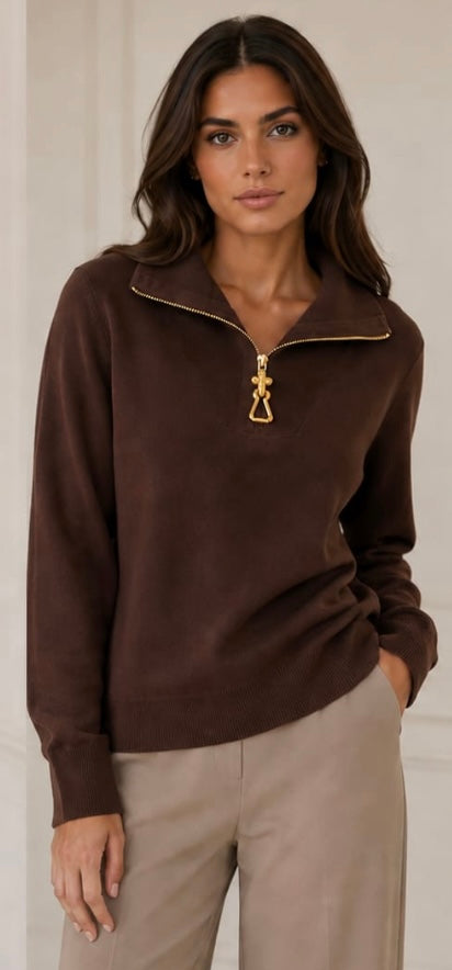 KEYHOLE ZIPPER QUATER ZIP